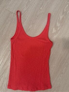 Z Supply Red Ribbed Tank Top